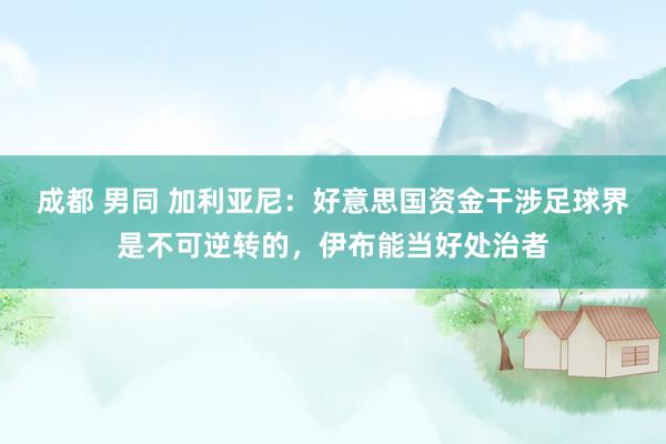 成都 男同 加利亚尼：好意思国资金干涉足球界是不可逆转的，伊布能当好处治者