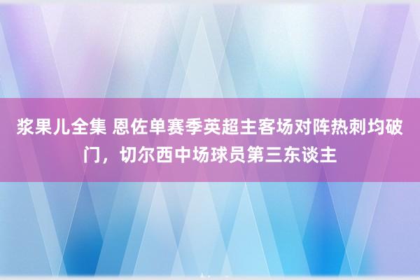浆果儿全集 恩佐单赛季英超主客场对阵热刺均破门，切尔西中场球员第三东谈主